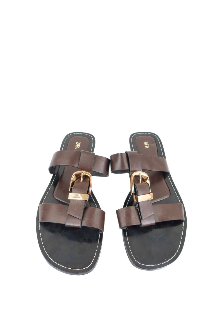 Zara brown sandals (41)