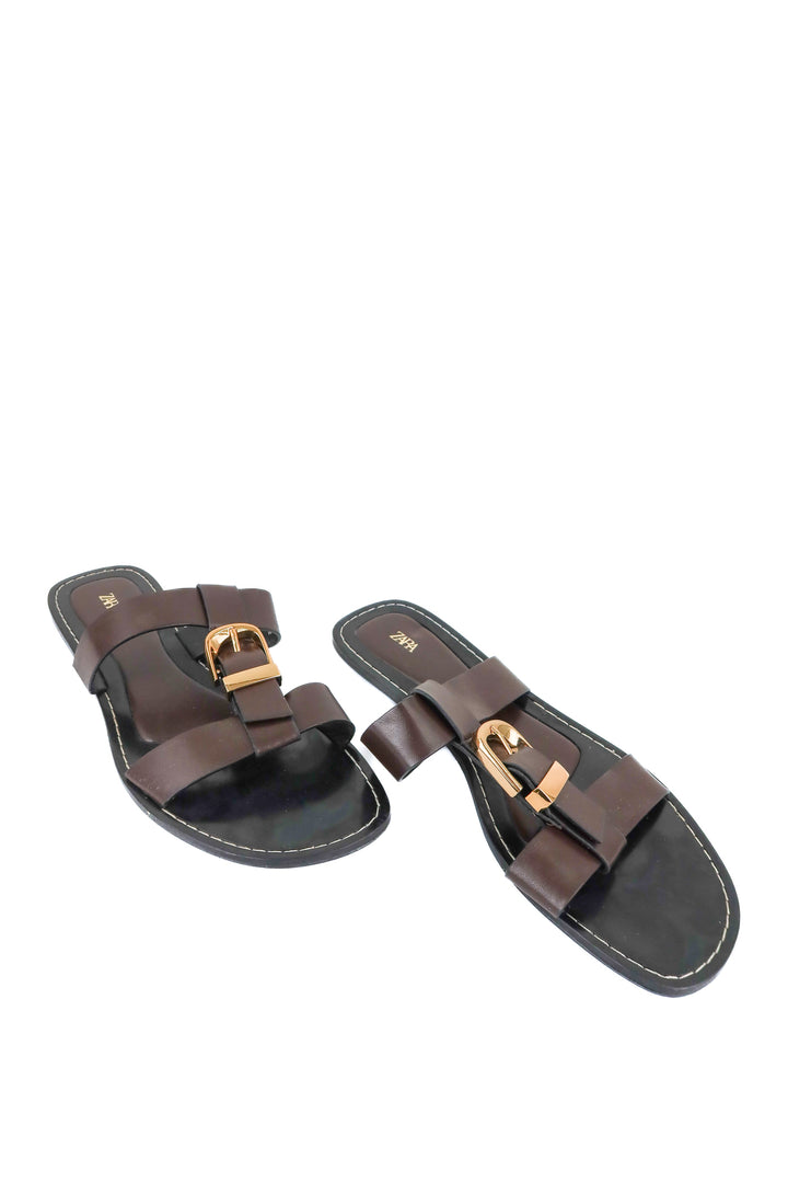 Zara brown sandals (41)