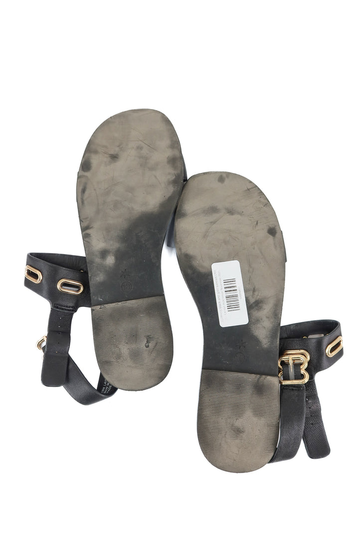 Splendid black and gold sandals (10)