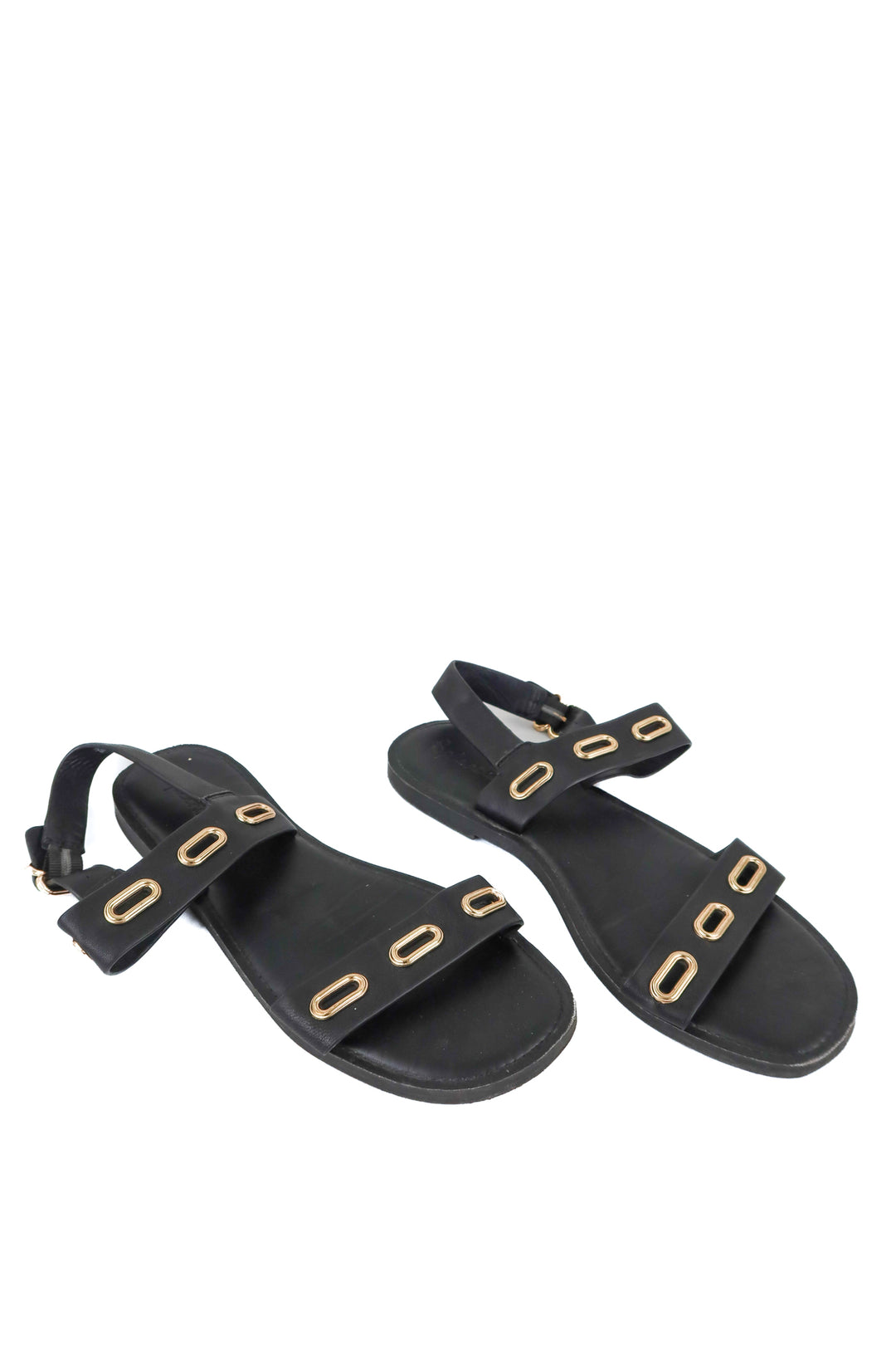 Splendid black and gold sandals (10)