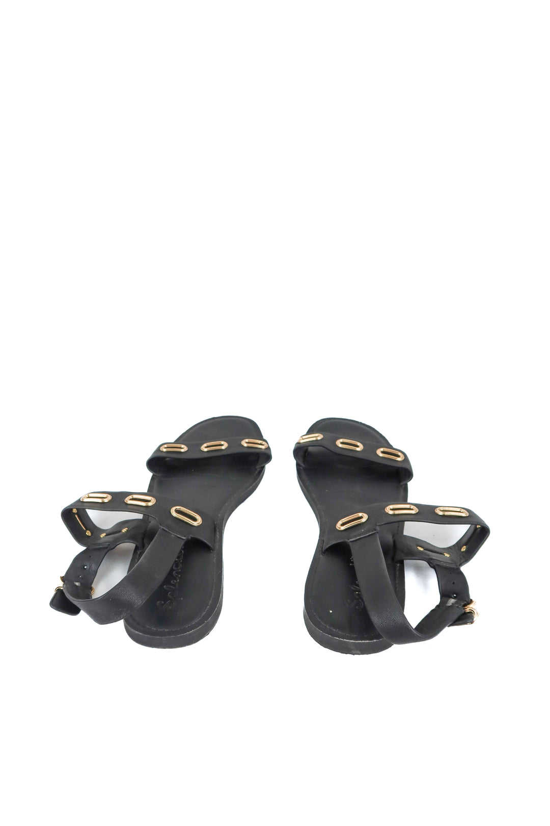 Splendid black and gold sandals (10)