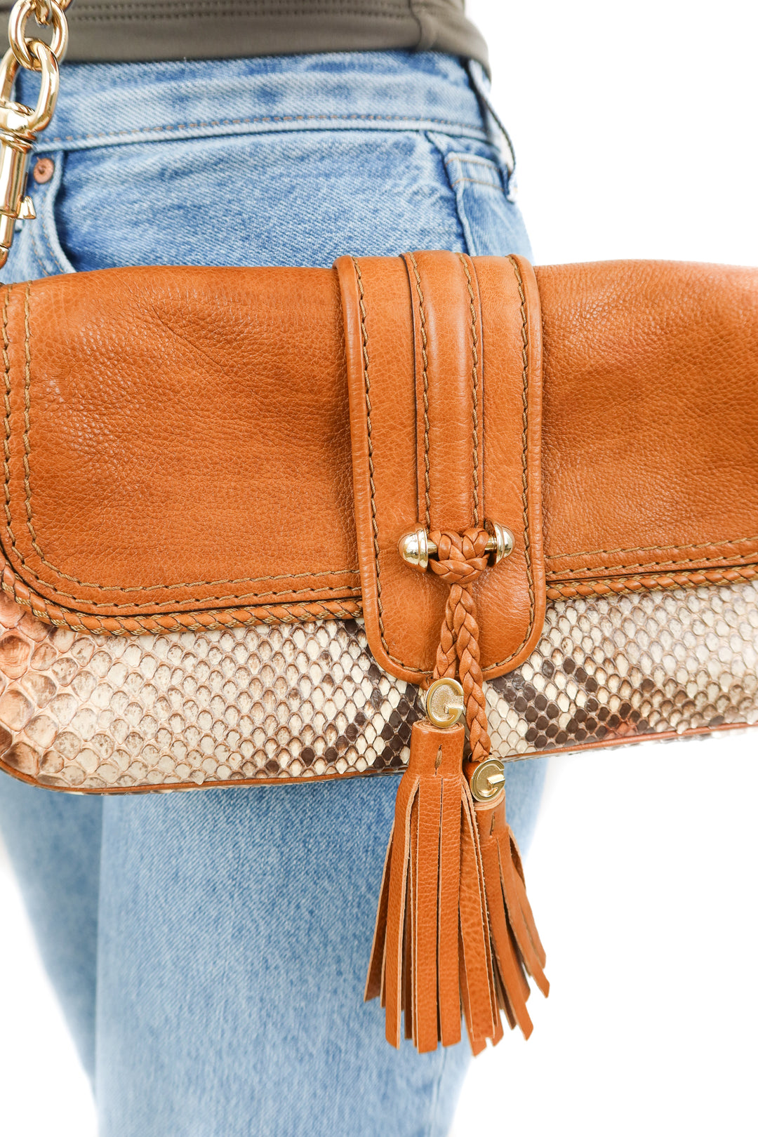 Gucci Python and Leather Marrakech Clutch (retail $3,750)