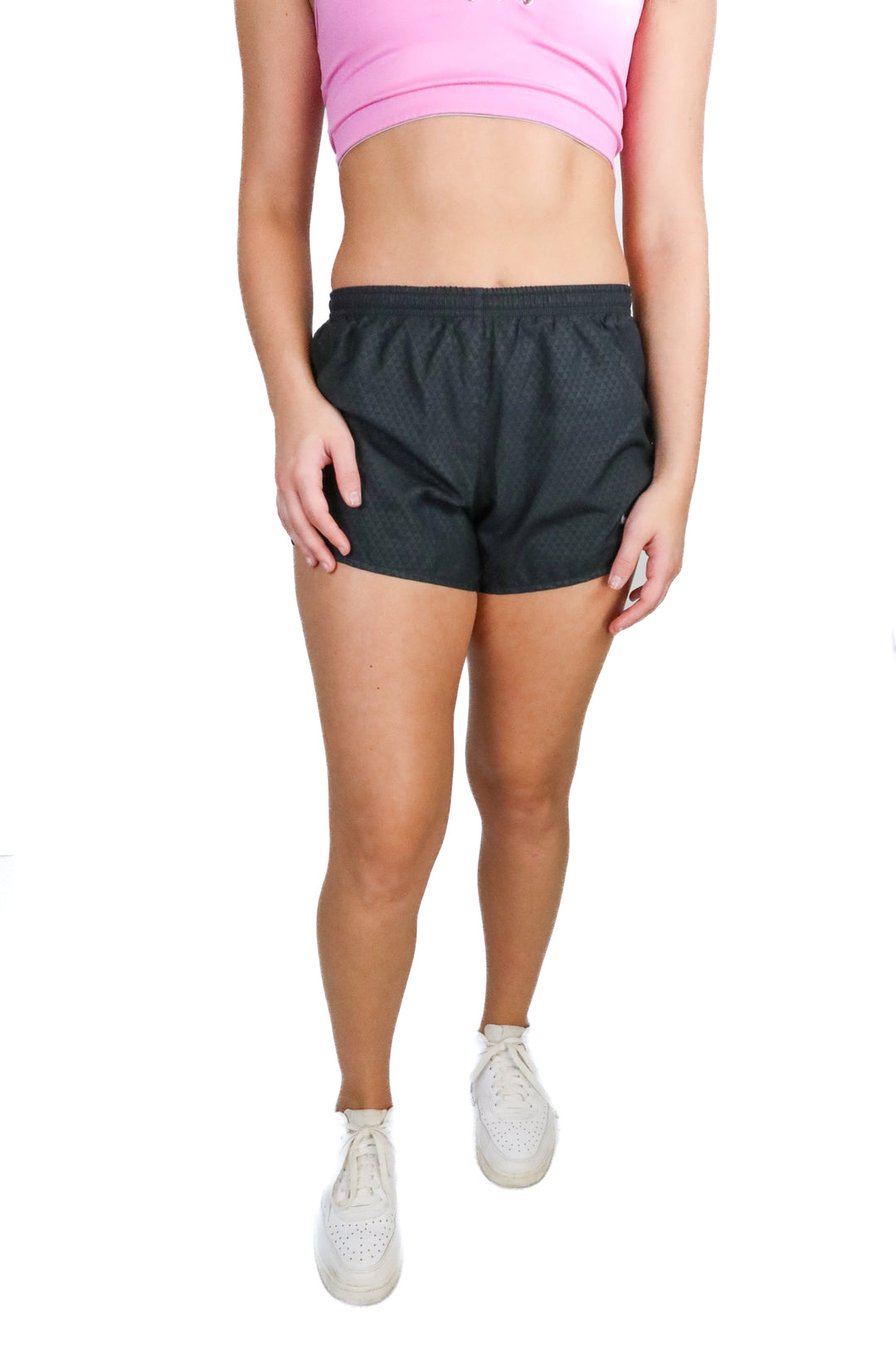 nike dri fit black running shorts (s)