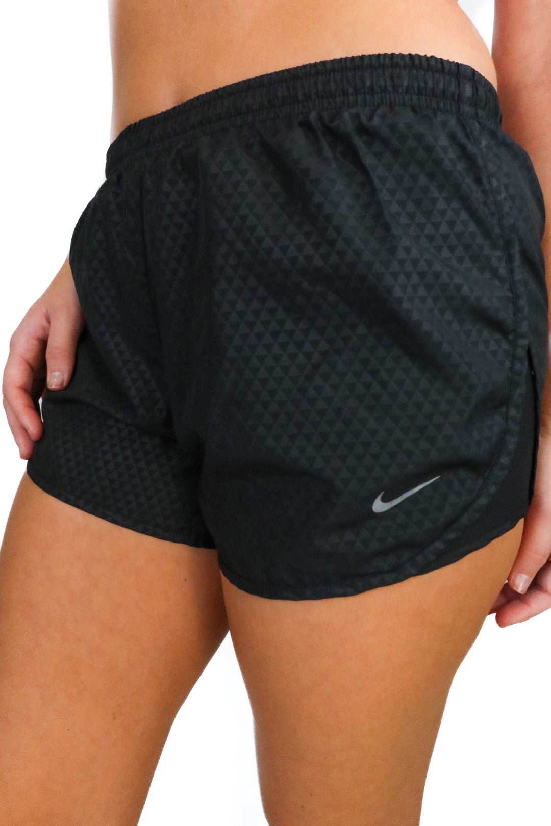 nike dri fit black running shorts (s)