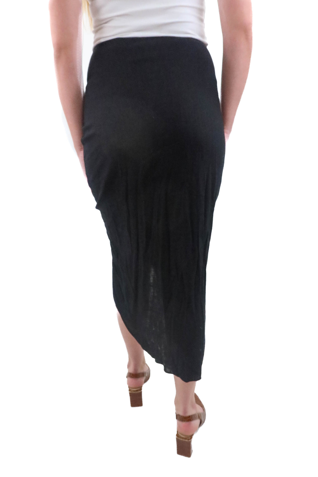 vici black midi skirt with slit (m; retail $55)