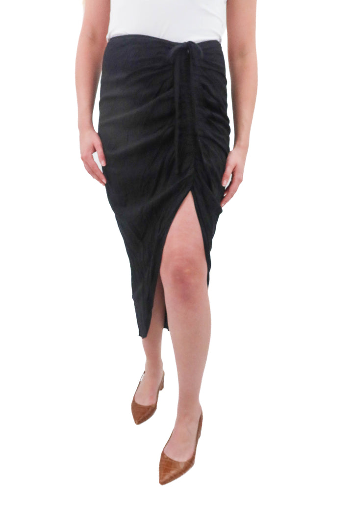 vici black midi skirt with slit (m; retail $55)
