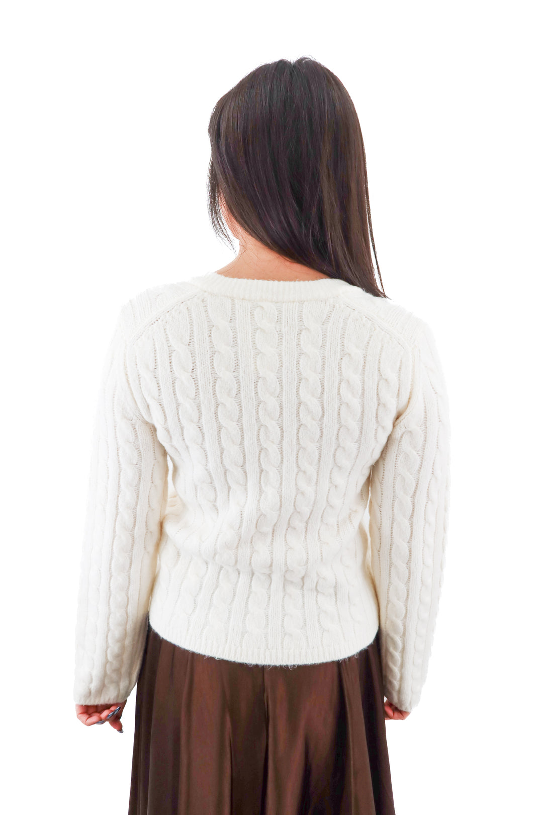 abercrombie & fitch cream cardigan (m)