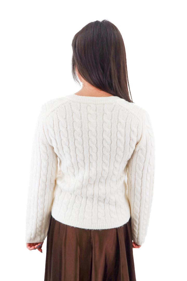 abercrombie & fitch cream cardigan (m)