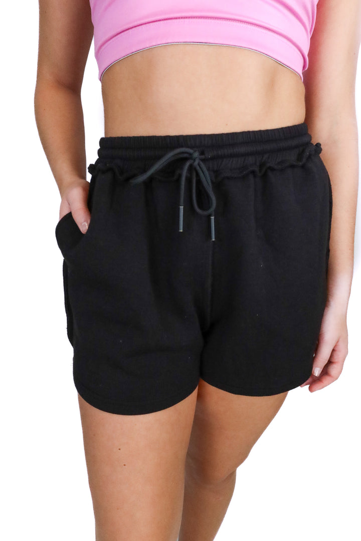 Devon Windsor Black Knit Shorts (S; retail $185)