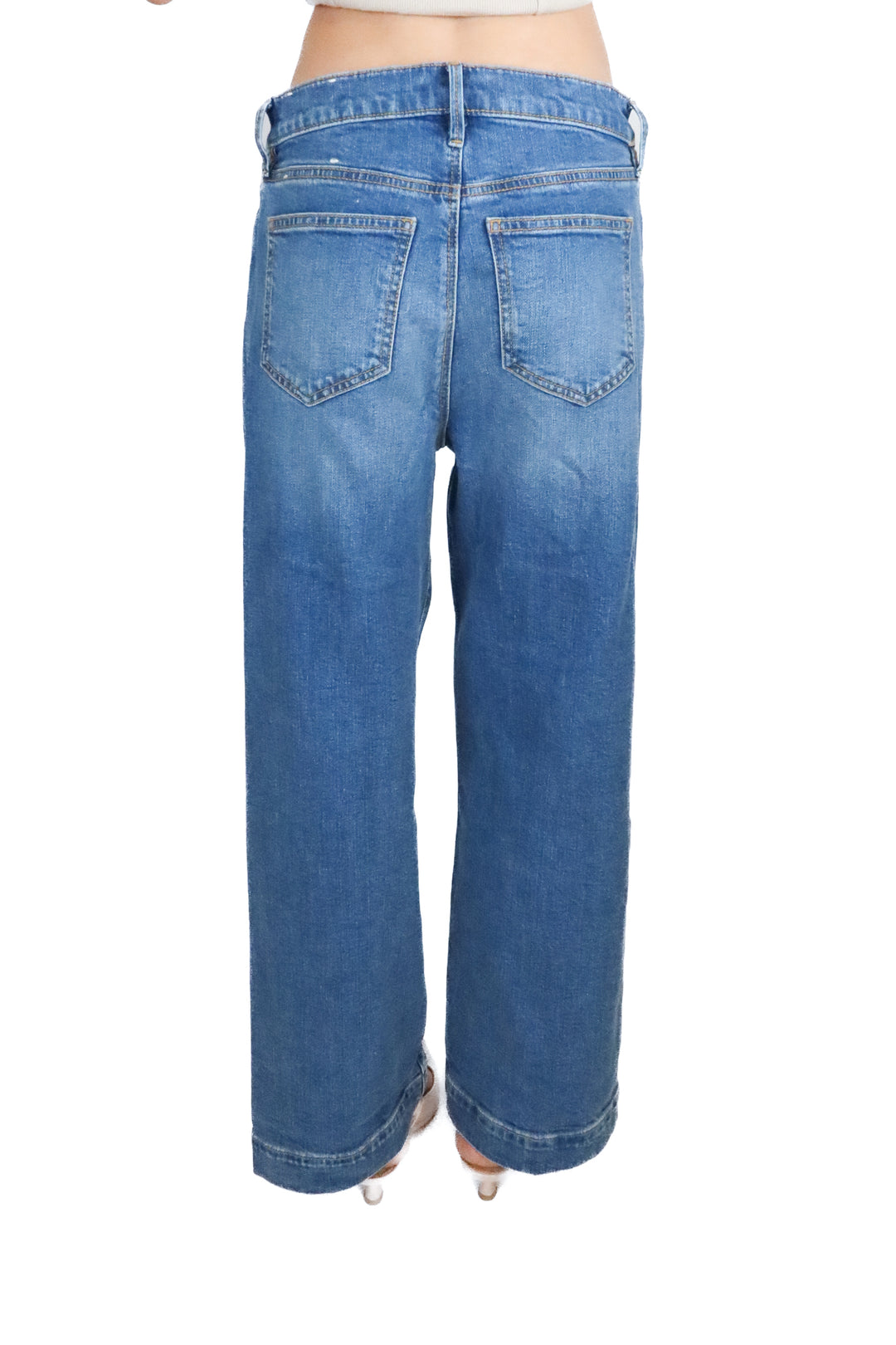 Ann Taylor Med Wash High Rise Wide Leg Crop Jeans (0; retail $119)