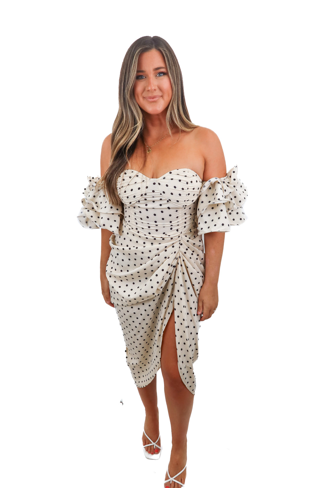 pretty little thing polka dot maxi dress (6)