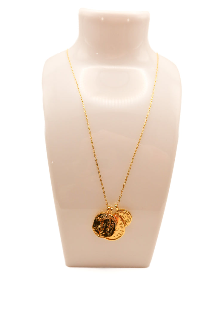 Gorjana long gold 3 circle pendant necklace (retail $75)