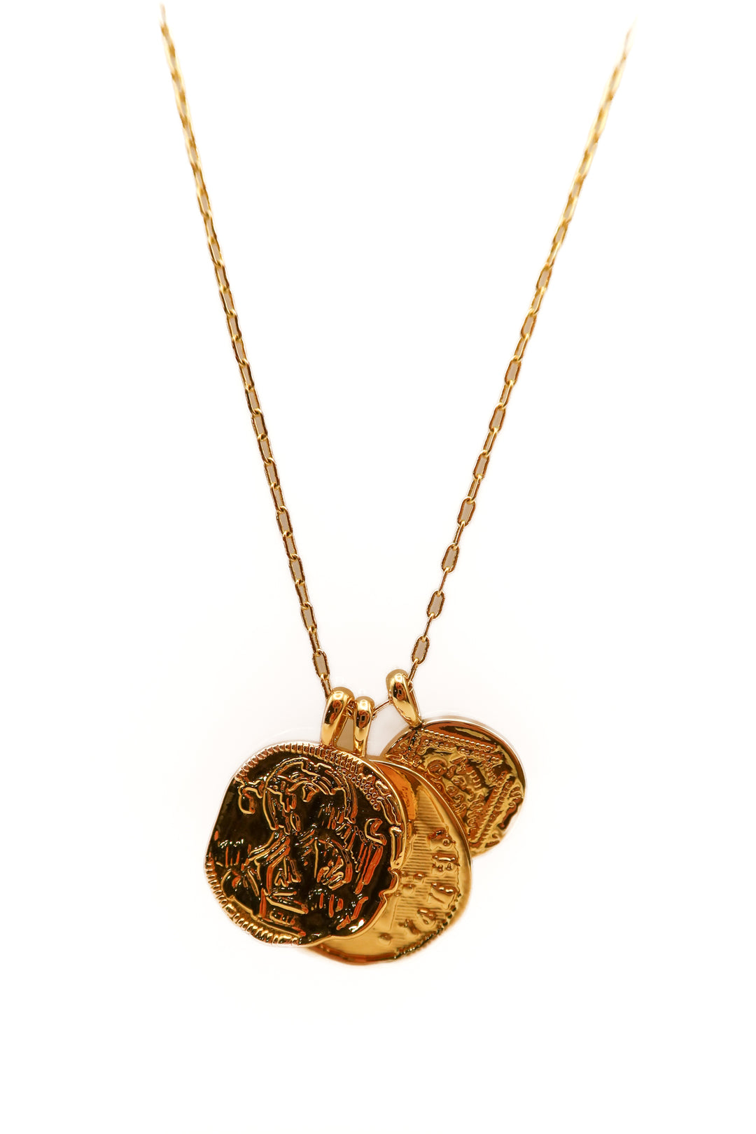 Gorjana long gold 3 circle pendant necklace (retail $75)