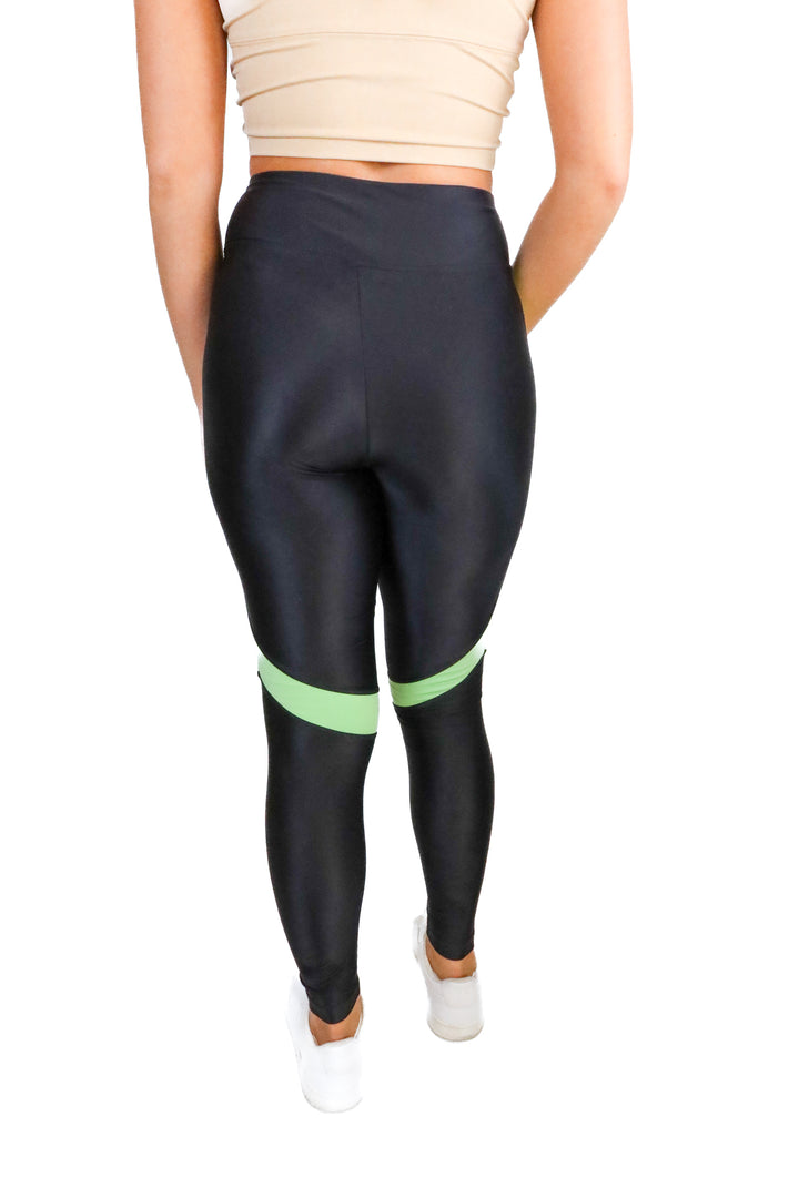 Koral black w/ green stripe leggings (S; retail $125)