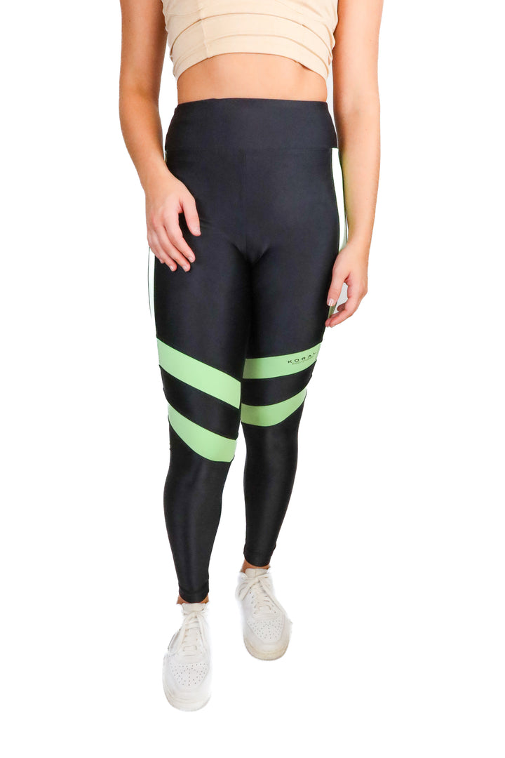 Koral black w/ green stripe leggings (S; retail $125)