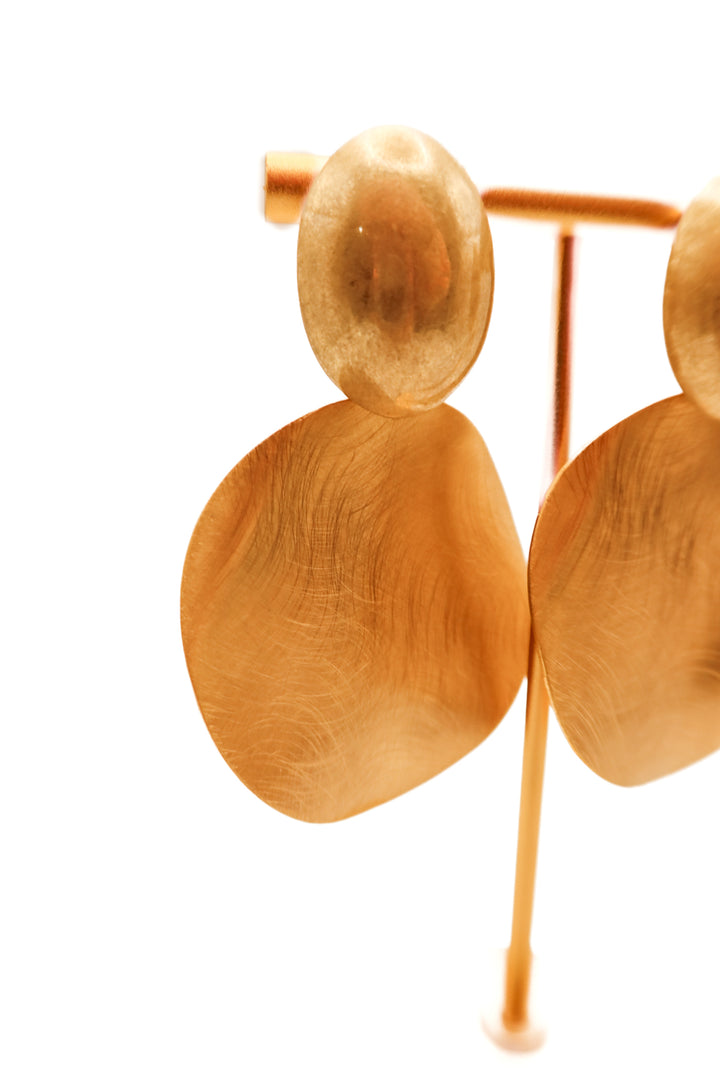 Gold large circle earrings