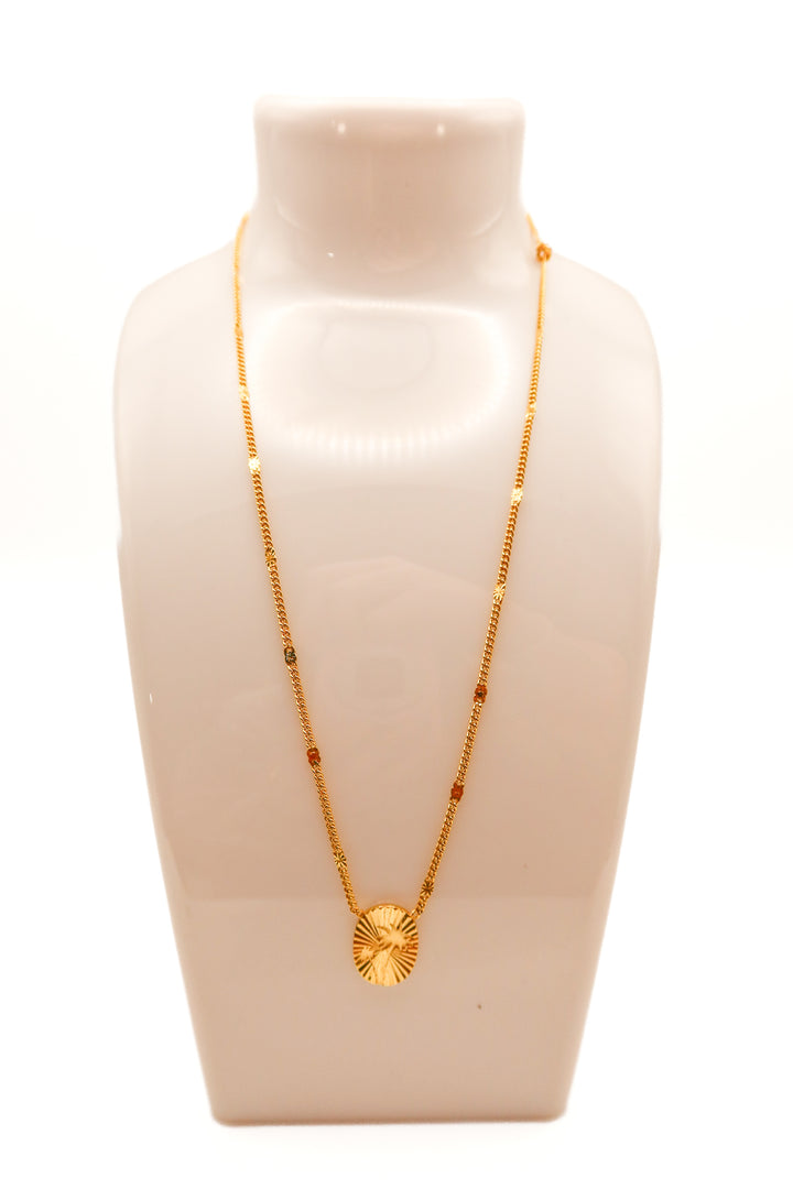 Gorjana gold oval palm tree necklace (retail $140)