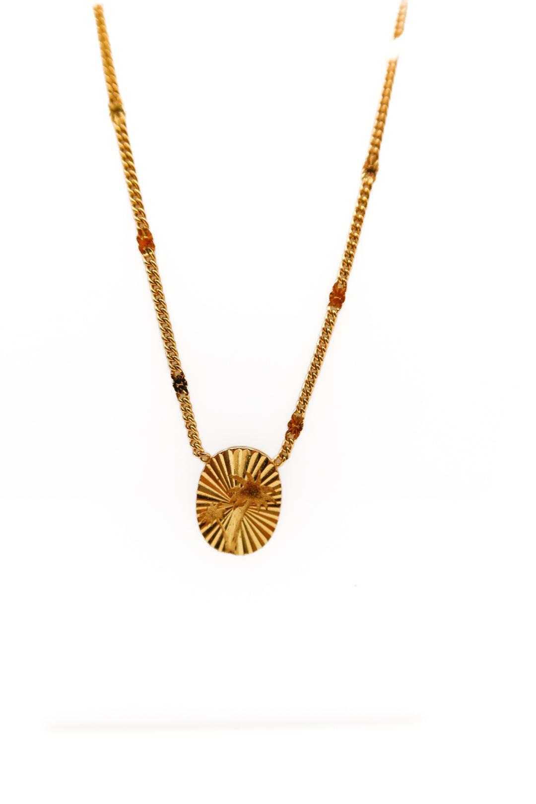 Gorjana gold oval palm tree necklace (retail $140)