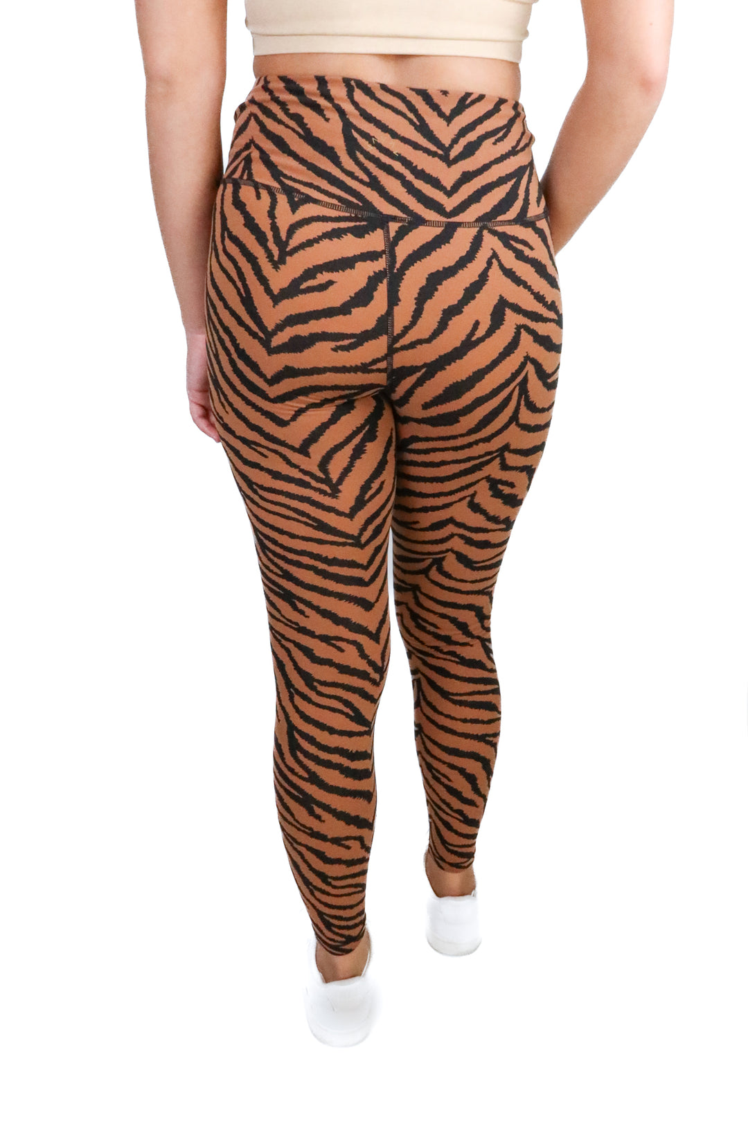 Varley black/brown tiger striped leggings (XS; retail $108)