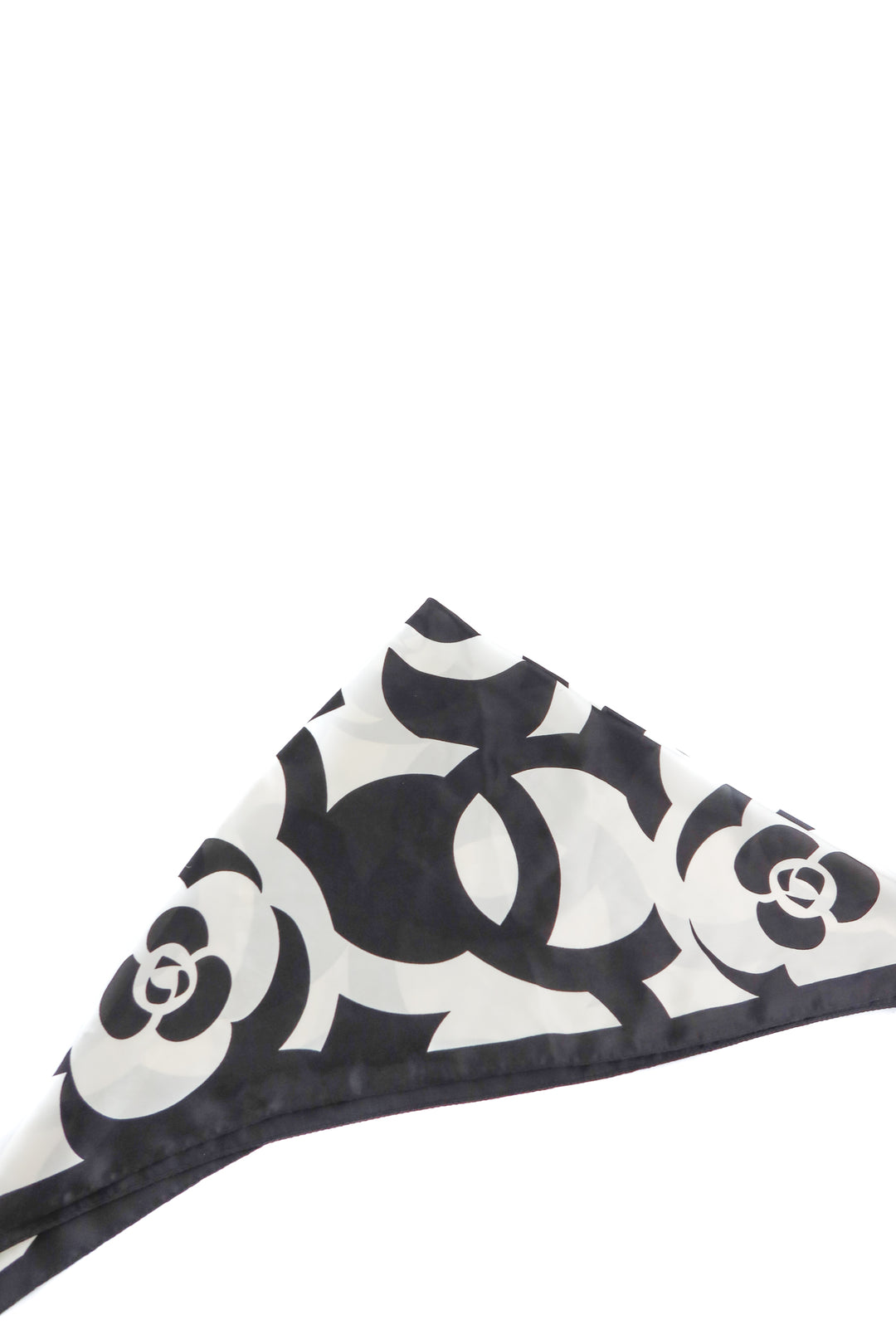 Black and white floral scarf