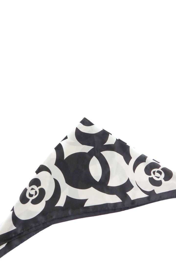 Black and white floral scarf