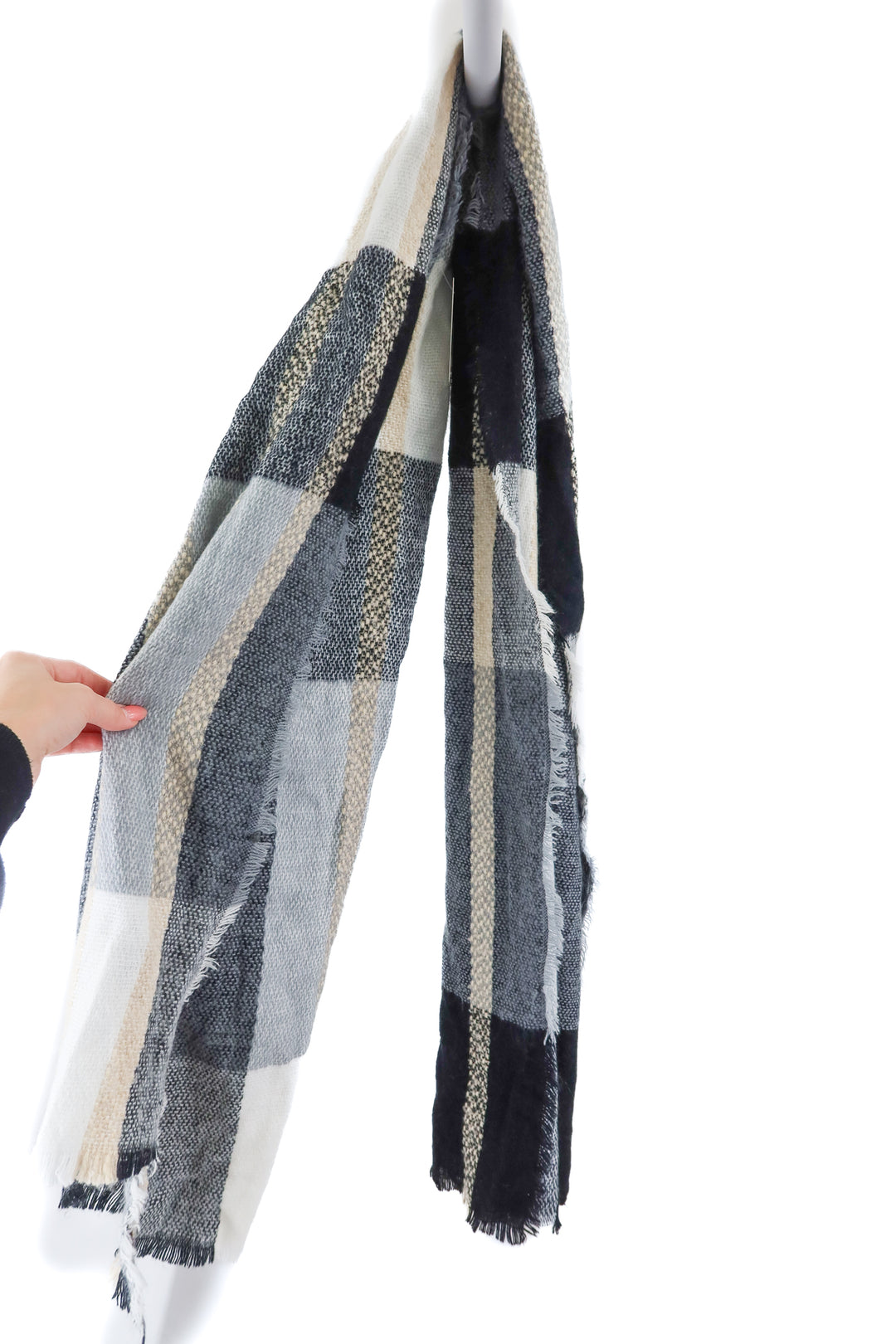 Gray plaid scarf