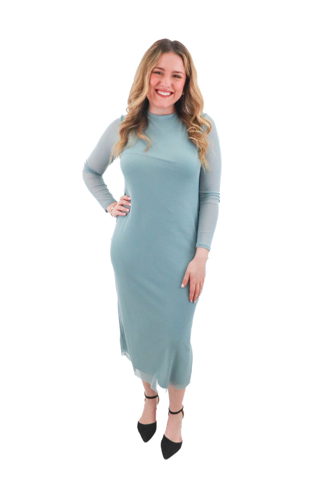see you monday teal mesh maxi dress NWT (xl)