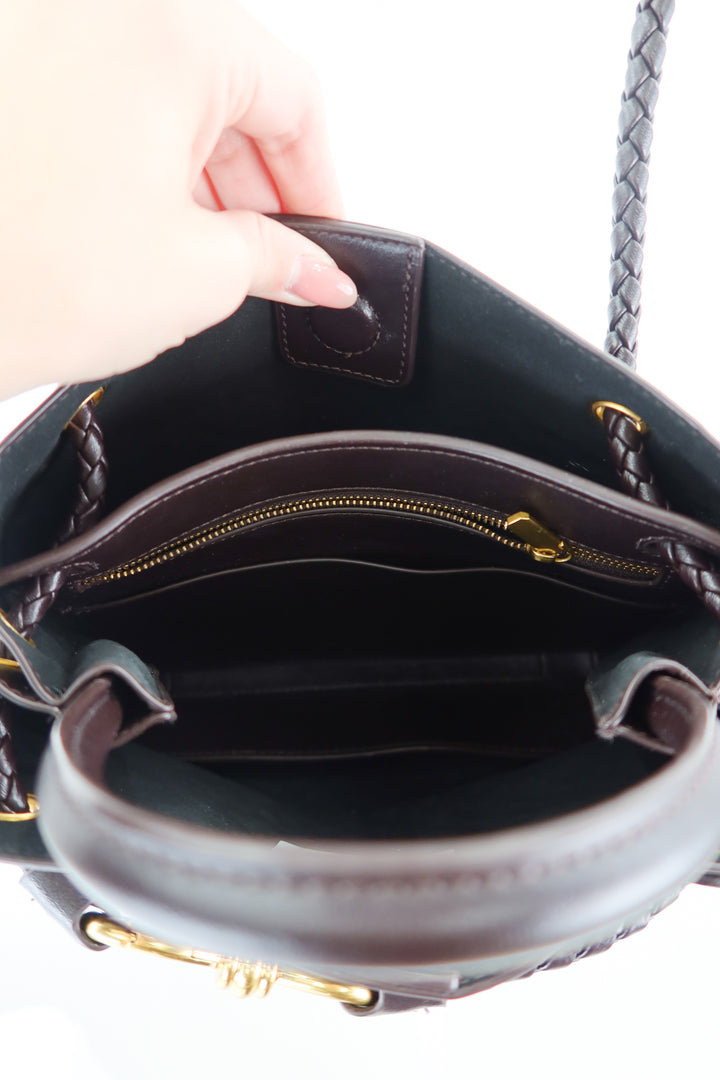 Brown leather crossbody