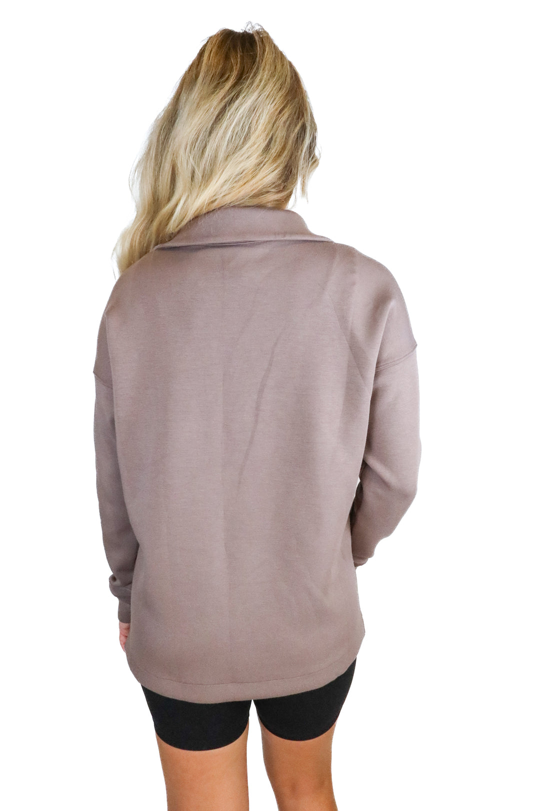 spanx purple v-neck pullover (s; retail $118)