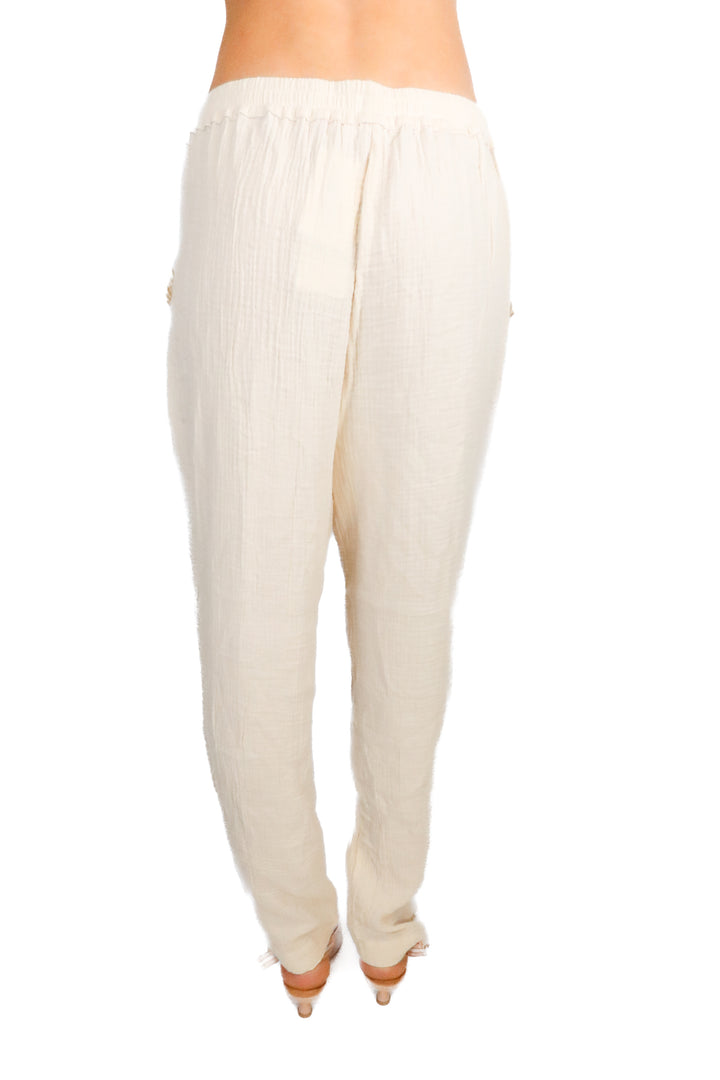 Malibu Barefoot Dreams Sand Gauze Cropped Pant NWT (S; Retail $98)
