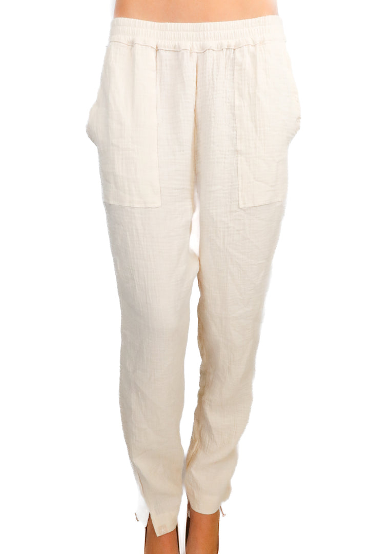 Malibu Barefoot Dreams Sand Gauze Cropped Pant NWT (S; Retail $98)