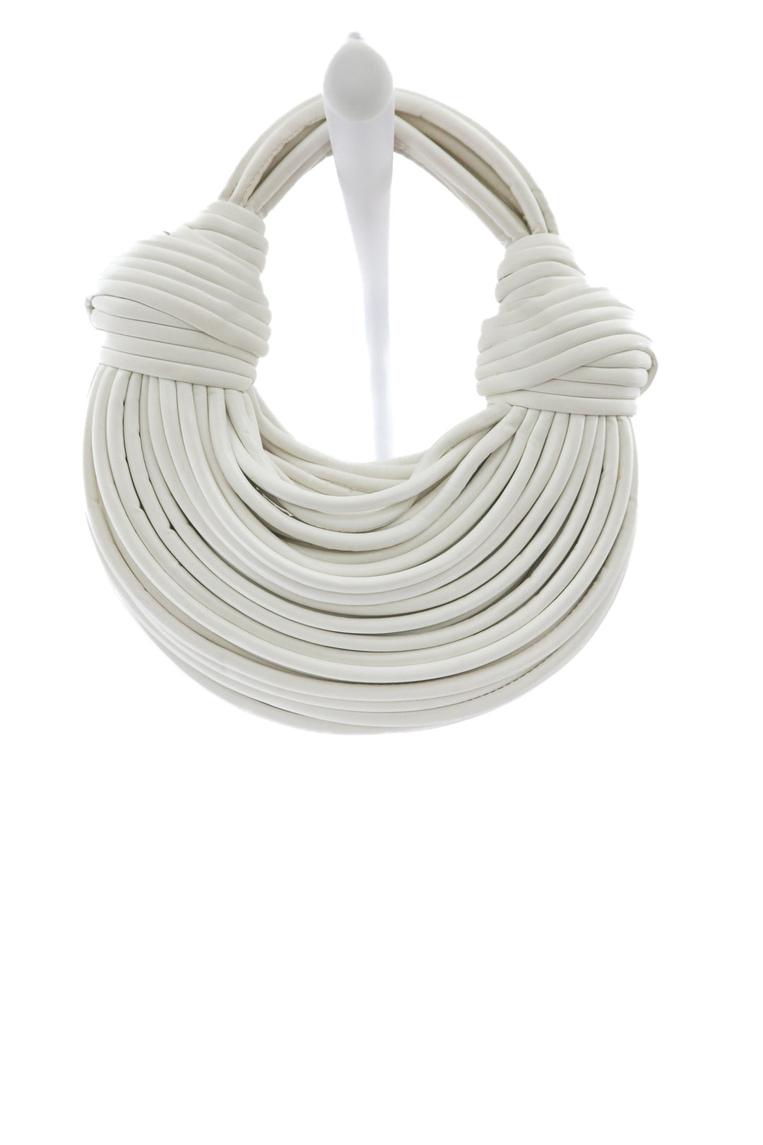 Leather white circle bag