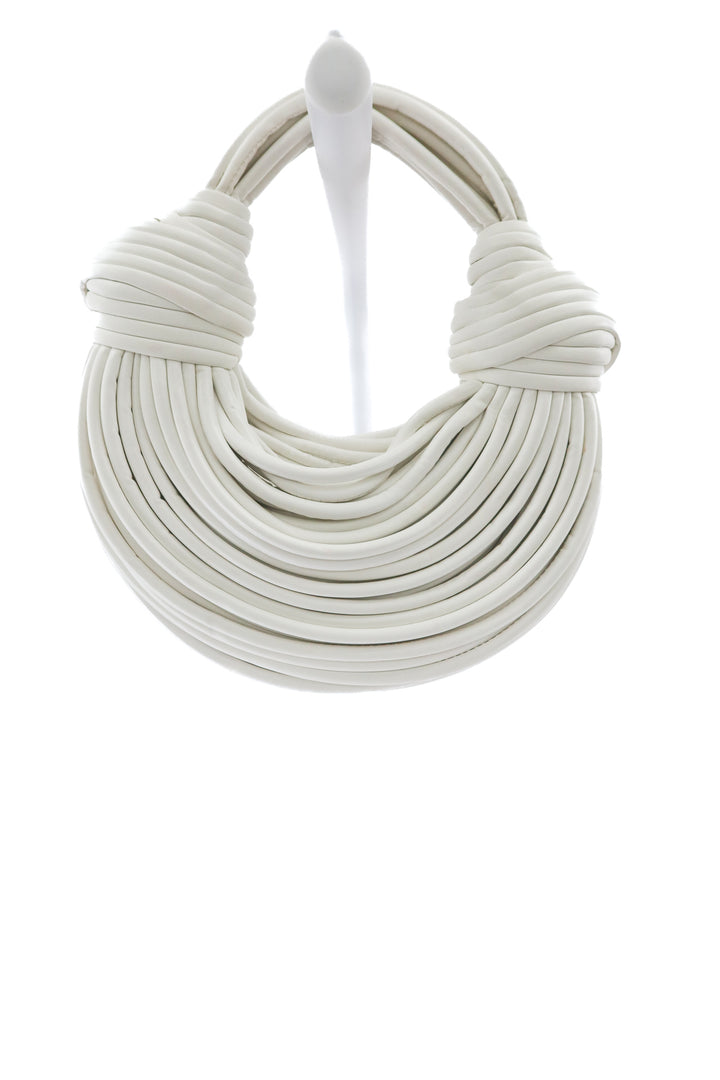 Leather white circle bag