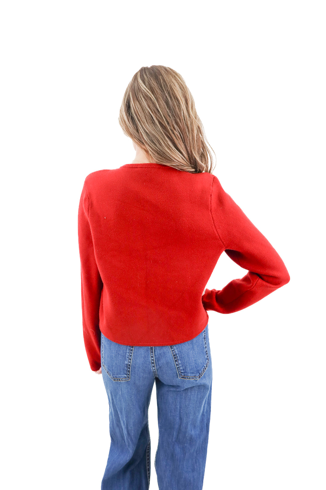 abercrombie & fitch red cardigan (m)