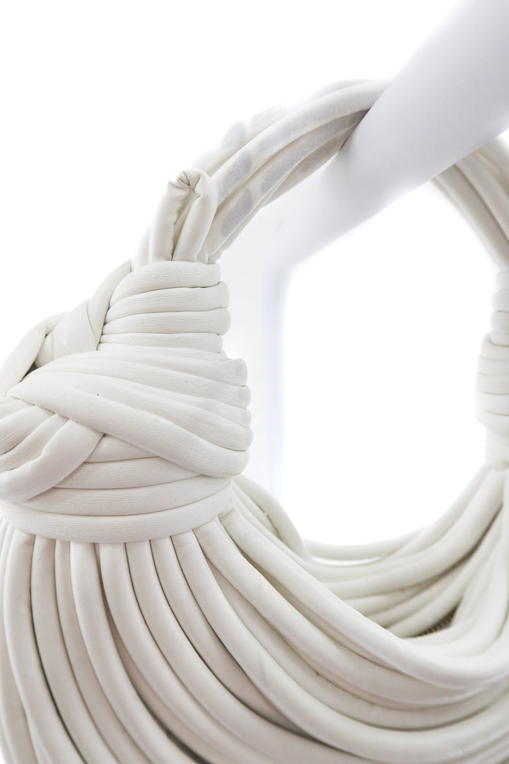 Leather white circle bag