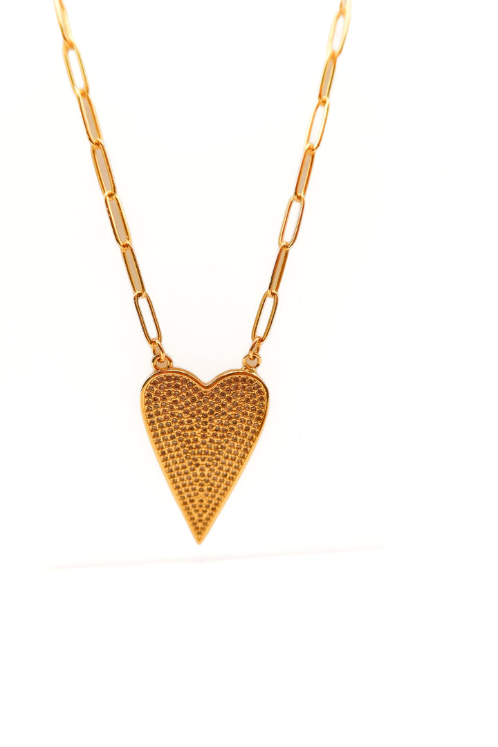 Gorjana gold and crystal heart necklace