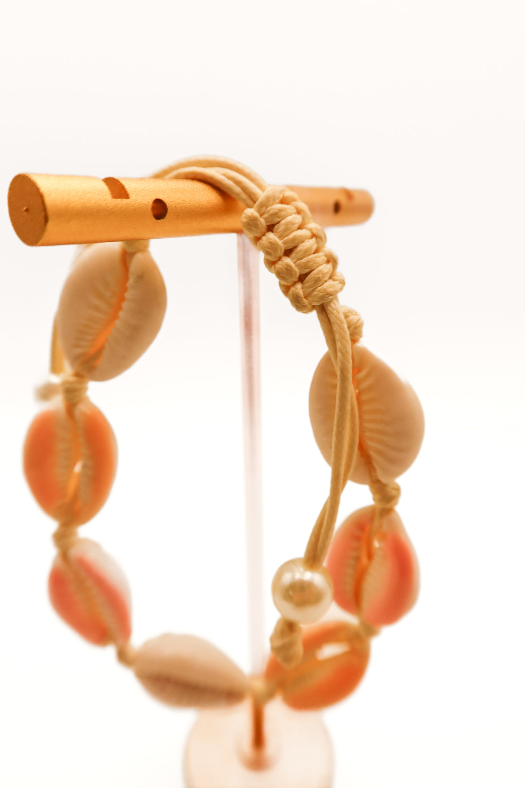Cream & Pink Seashell bracelet