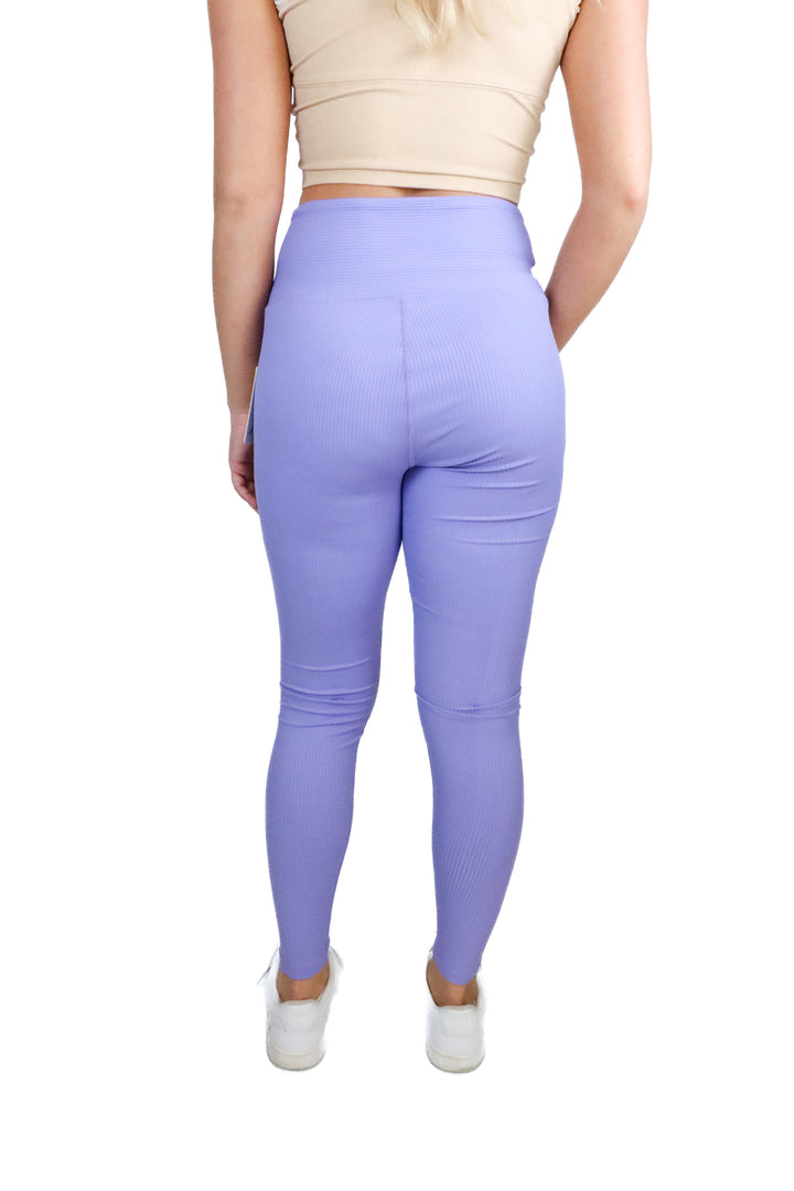 Year of Ours Lavender Rib Knit High Rise Leggings NWT (L; Retail $115)