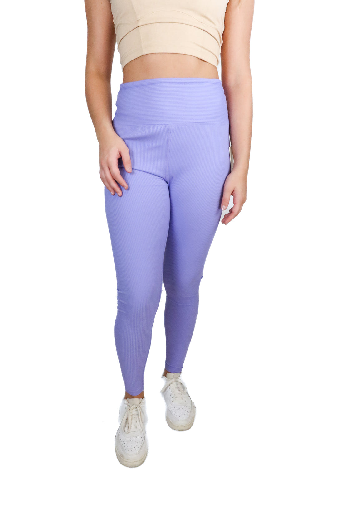 Year of Ours Lavender Rib Knit High Rise Leggings NWT (L; Retail $115)