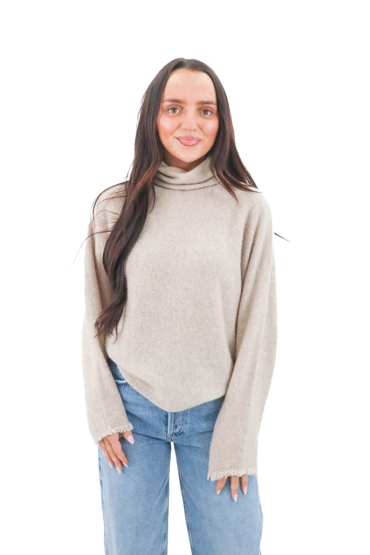 vince cream turtleneck top (s; retail $198)