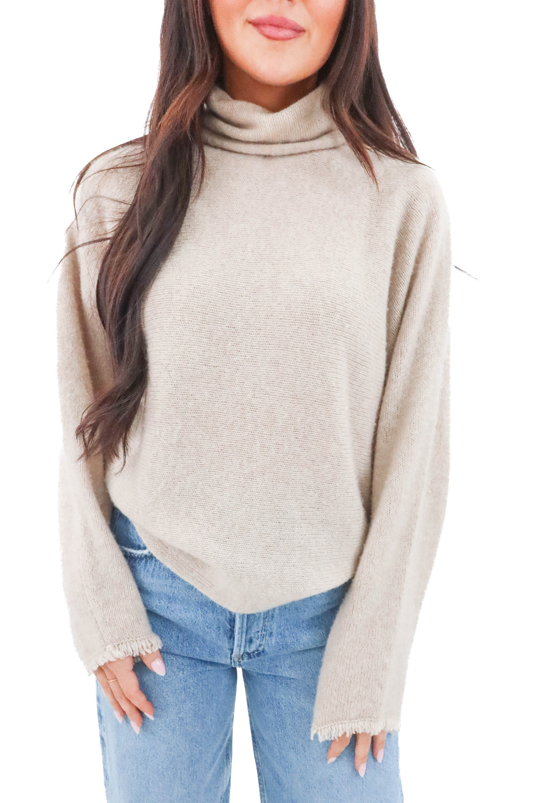 vince cream turtleneck top (s; retail $198)