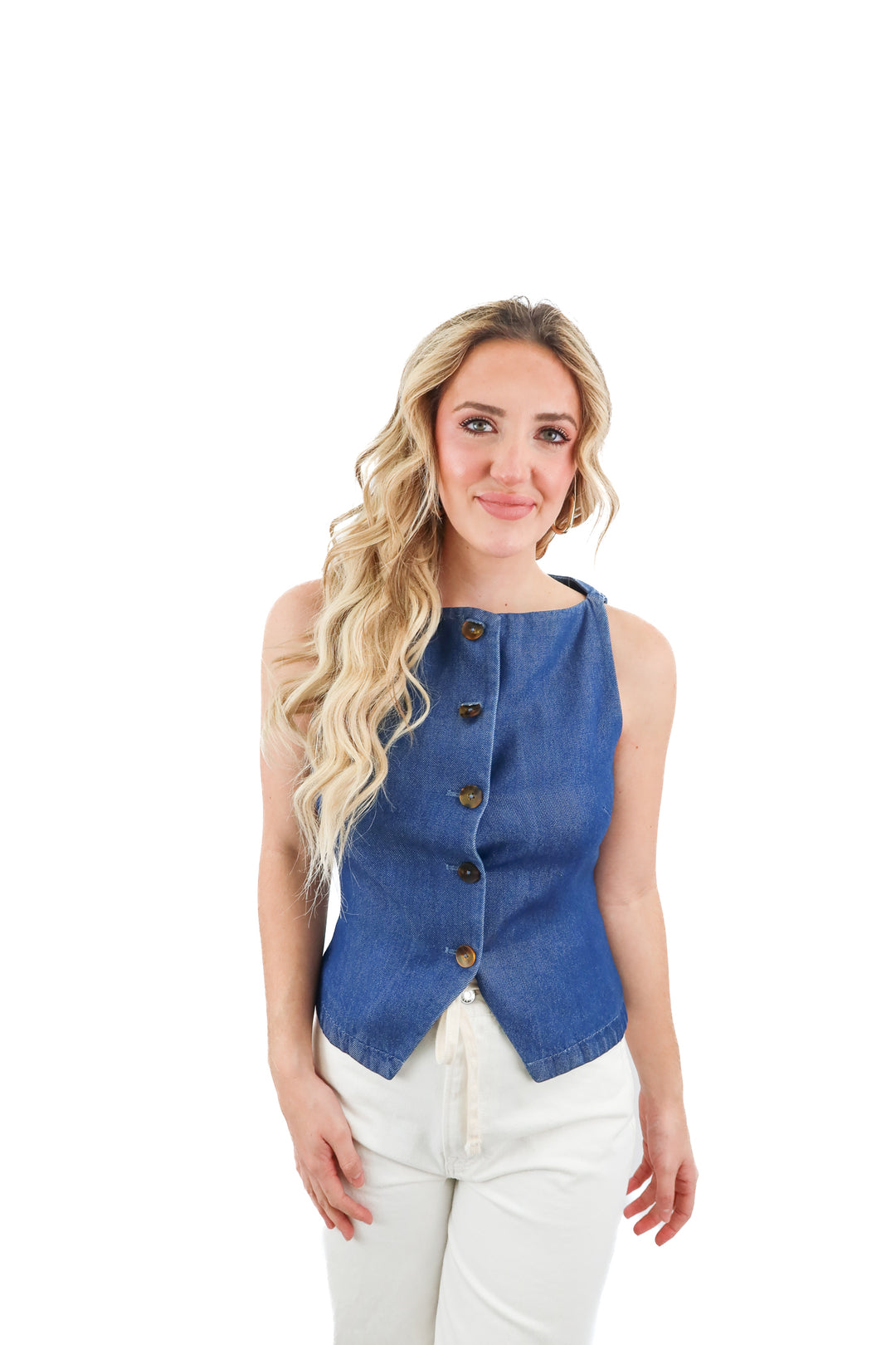 lovers and friends denim vest (m; retail $63)