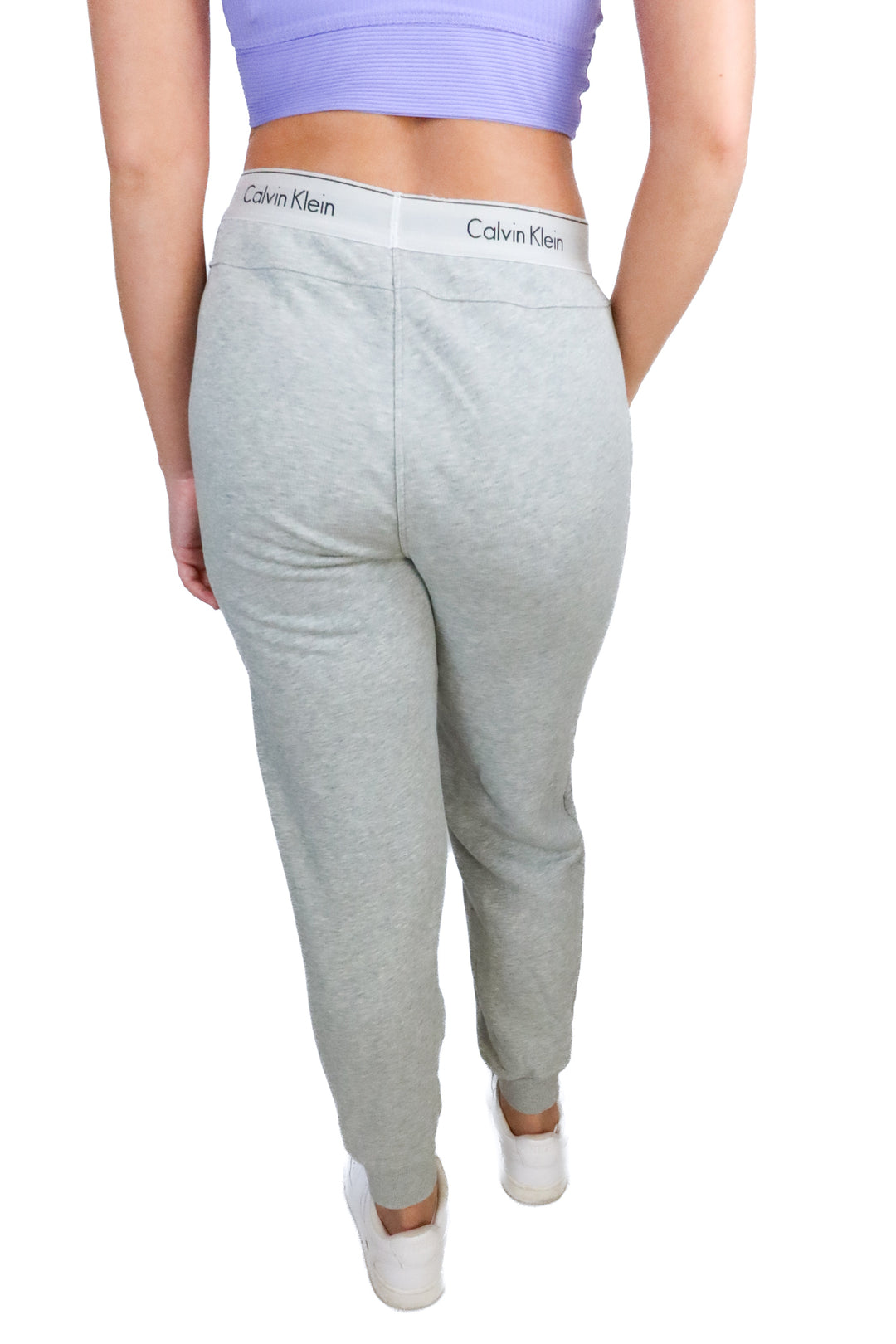 calvin klein light grey joggers (s)