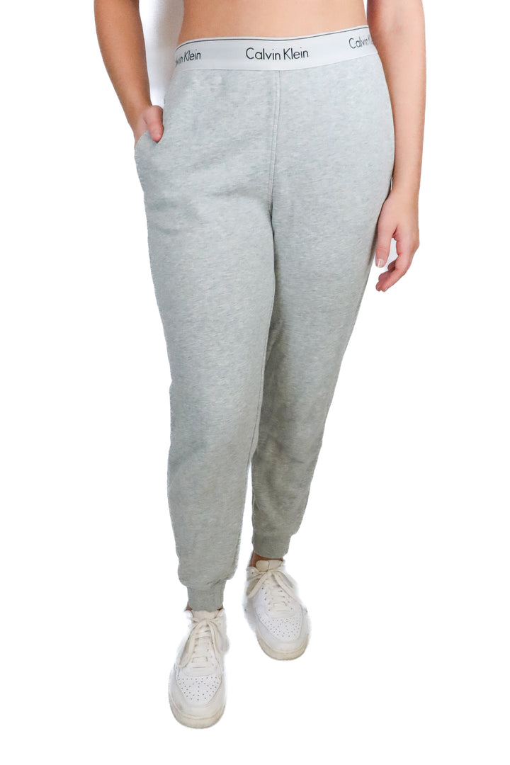 calvin klein light grey joggers (s)