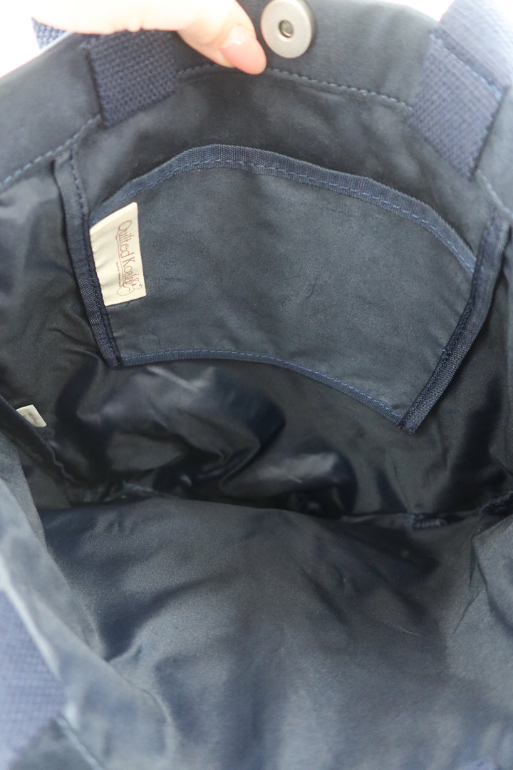 Quilted Koala navy suede tote NWT (retail $32)