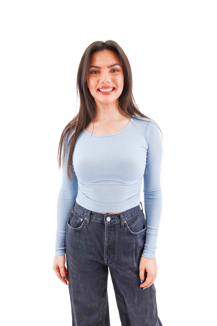 alo baby blue long sleeve (s)