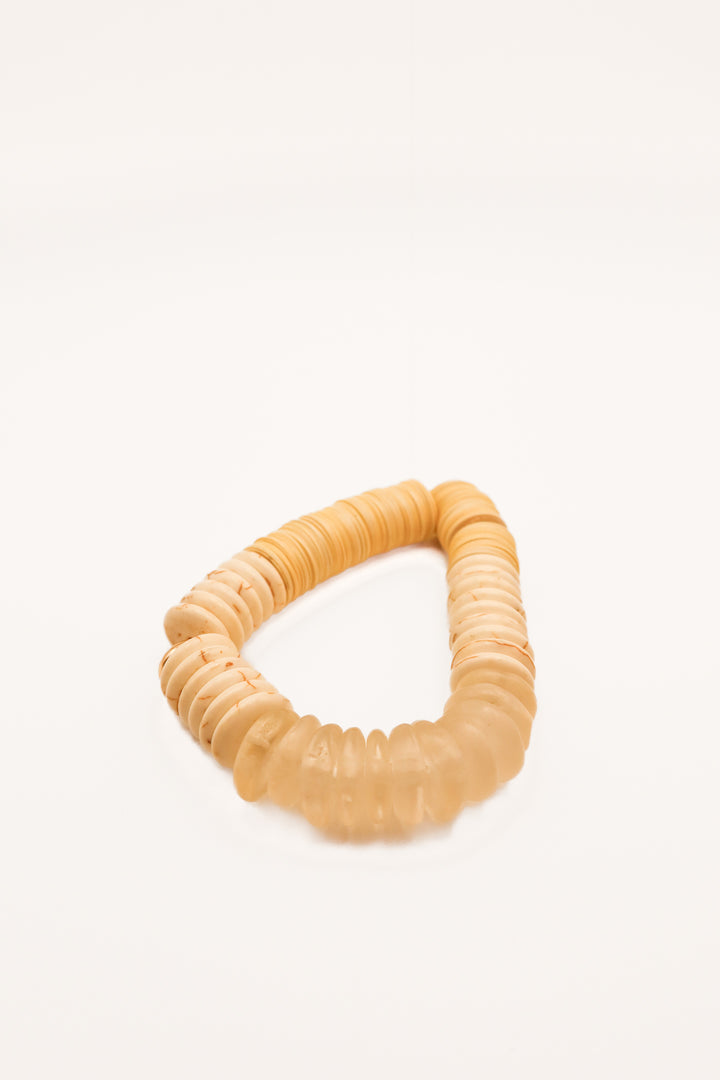 Neutral beaded stretchy bracelet