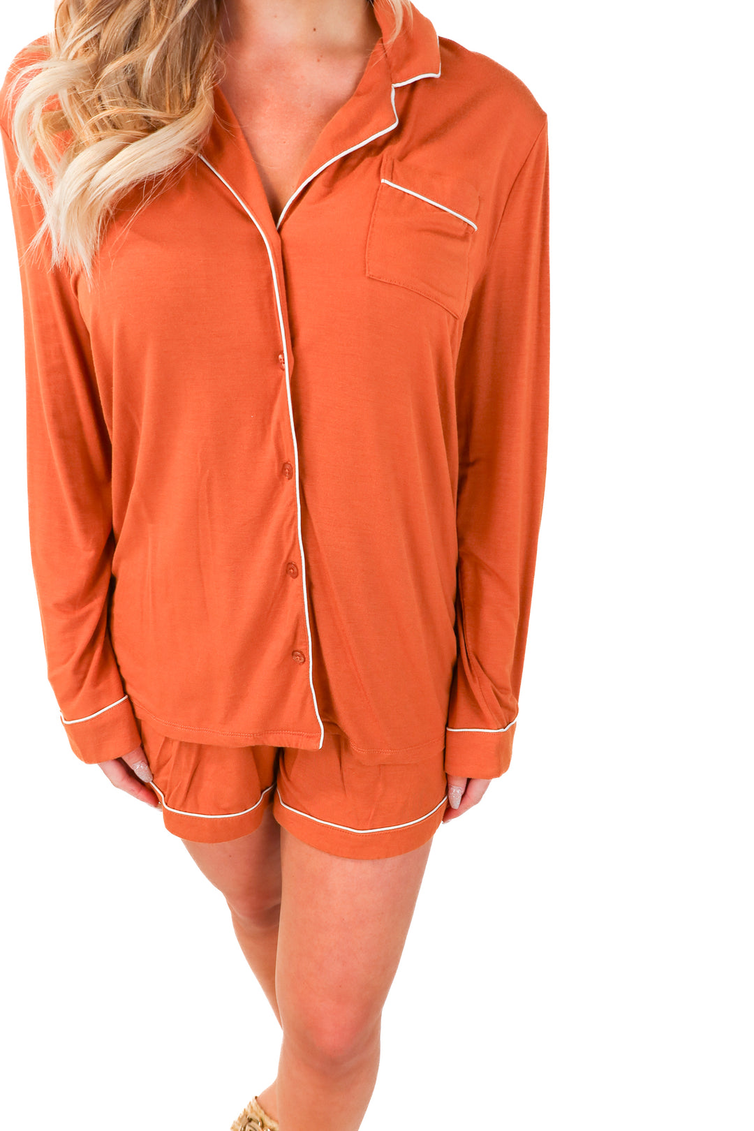 Nordstrom brown pj set (s; retail $85)