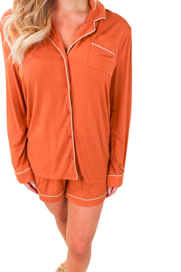 Nordstrom brown pj set (s; retail $85)
