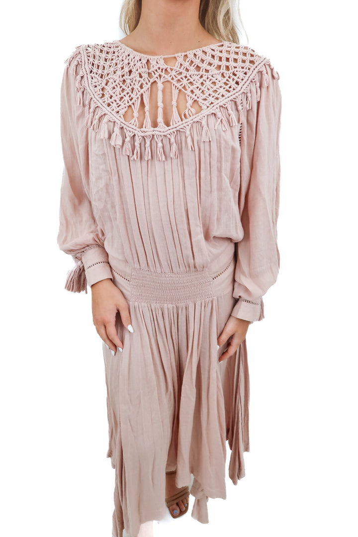 free people blush maxi dress (xs)